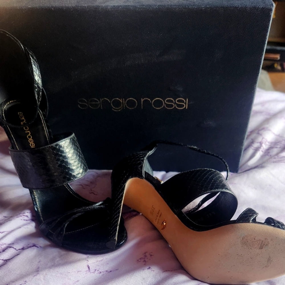 Sergio Rossi shoes, 9.5 black used in photo shoot